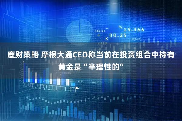 鹿财策略 摩根大通CEO称当前在投资组合中持有黄金是“半理性的”